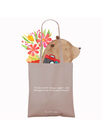 Mr. & Mrs. Panda Tasche Spruch Großeltern Süßigkeiten mit Spruch in Braun Pastell