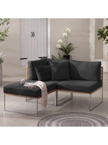 home24 Loungeset TEAKLINE 3-teilig in Anthrazit
