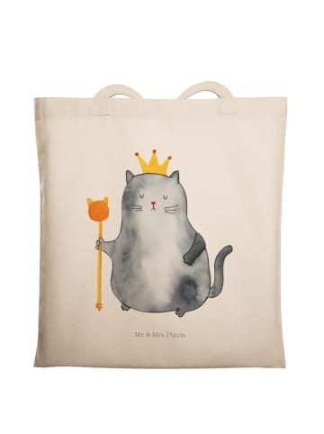 Mr. & Mrs. Panda Tasche Katze König ohne Spruch in Creme