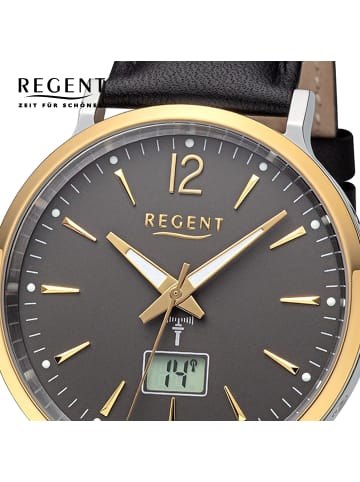 Regent Armbanduhr Regent Funkuhren schwarz extra groß (ca. 40mm)