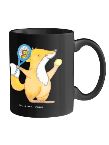 Mr. & Mrs. Panda Kaffeebecher Tennis Lebensweisheit mit Spruch in Schwarz