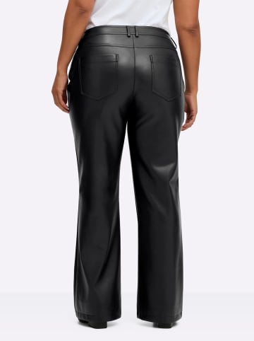 sheego Lederimitat-Hose in schwarz