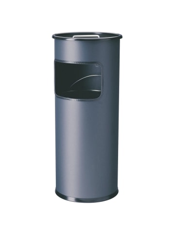 Durable Papierkorb Metall mit Ascher rund 17+2l anthrazit