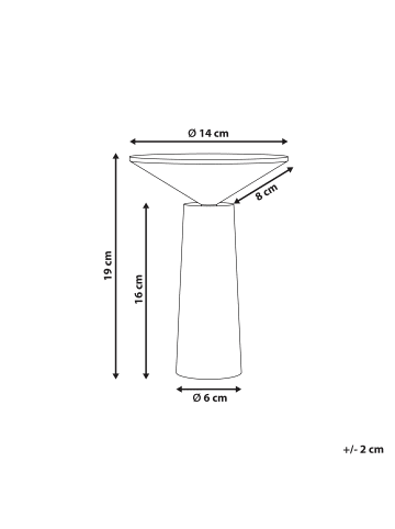 Beliani Tischleuchten LEVIRA in Weiß - (W) 14 x (H) 19 x (L) 14 cm