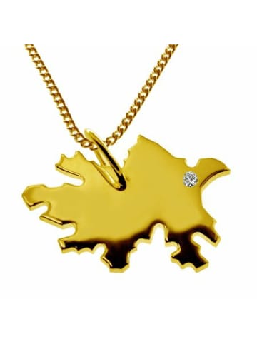 Schmuckador 50cm Kette + Azerbaijan mit Brillant 585 Gold in gold