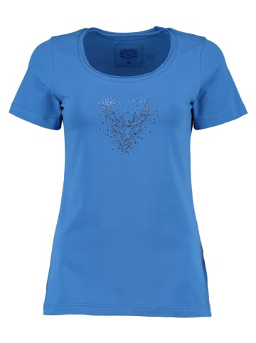 OS-Trachten T-Shirt Wimporo in mittelblau-hellblau