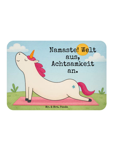 Mr. & Mrs. Panda magnet Einhorn Yoga Design mit Spruch in Weiß