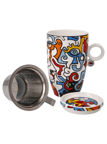 Goebel Teetasse mit Deckel und Sieb " Billy the Artist - Evolution of Love I " in Bunt