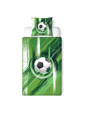 termana Traum&Trend Bettwäsche Fußball "Green Kick" in Grün/ Weiß