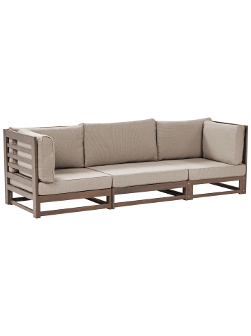 Beliani Gartensofa TRANI in Braun/Grau/Beige - (W) 235 x (H) 72 x (L) 75 cm