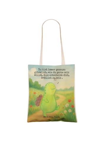 Mr. & Mrs. Panda Tote Bag Schildkröte Pfeifen Design mit Spruch in Weiß