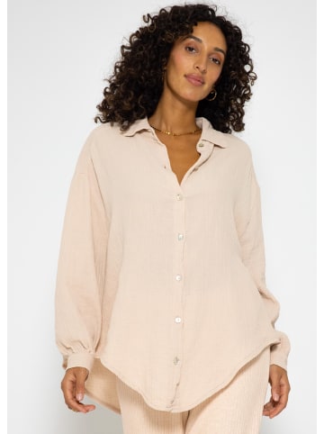 SASSYCLASSY Oversize Musselin Bluse in Beige