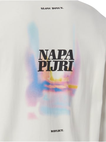 Napapijri Langarmshirt Lodestar in ecru mehrfarbig