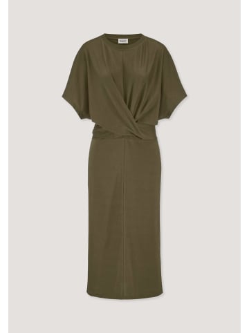 Hessnatur Jersey Kleid Midi in goldoliv