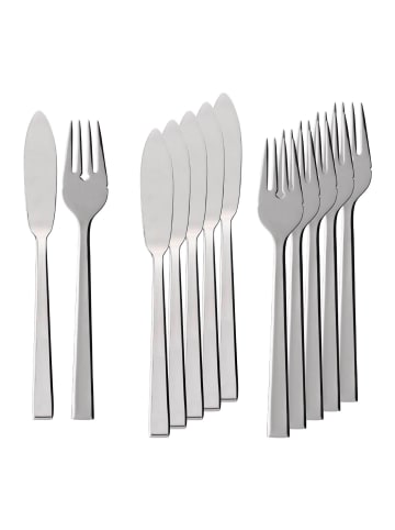 Villeroy & Boch 6er Set Fischbesteck Victor in silber