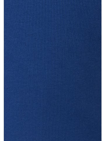 More & More schmales Basic-Stretch-Rippshirt in college blue