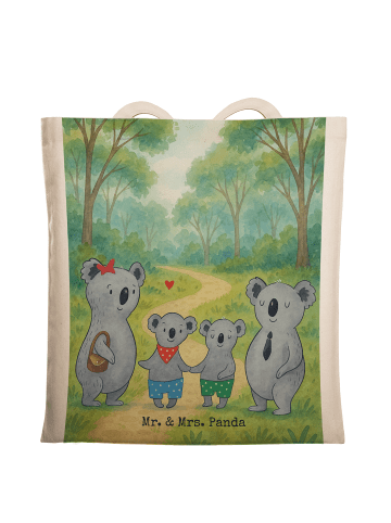 Mr. & Mrs. Panda Baumwollbeutel Koala Familie zwei Design ohne S... in Weiß