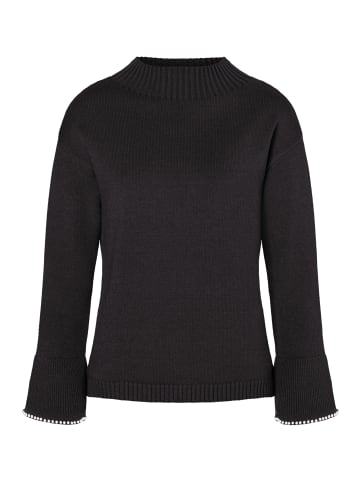 More & More softer Strickpullover mit Perlensaum in black