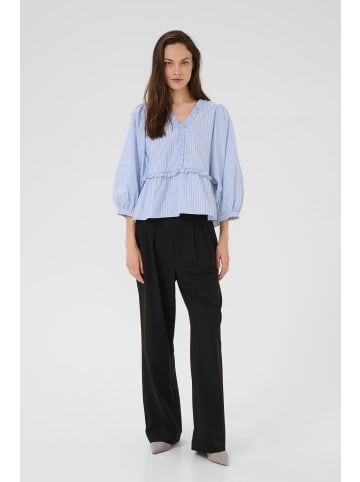 Karen By Simonsen Langarm-Bluse KBDanielle Peplum fit in Subdued Blue Stripe