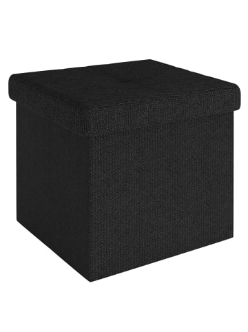 Intirilife Faltbare Sitzhocker 38x38x38 cm in PIANO SCHWARZ
