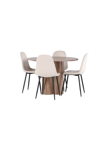 ebuy24 Essgruppe Olivia (5-teilig) Braun 110 x 110 cm