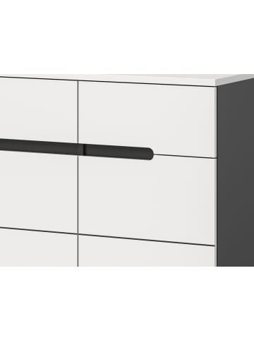 Inn.Furn Garderoben-Set 3-teilig weiß, grau 215 cm, Flurmöbel mit Soft-Close