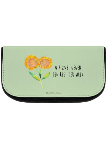 Mr. & Mrs. Panda Waschbeutel Blume Sonnenblume mit Spruch in Blattgrün