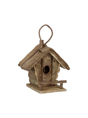 relaxdays Vogelhaus in Natur - (B)20,5x (H)28,5 x (T)17,5 cm