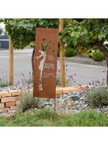 UNUS Gartenschild Rost Zaubergarten schmal in Braun