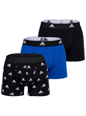 adidas Boxershort 3er Pack in Blau/Schwarz