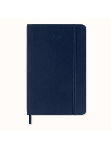 Moleskine 12 Monate Wochen Notizkalender 2024, Weicher Einband in Saphir