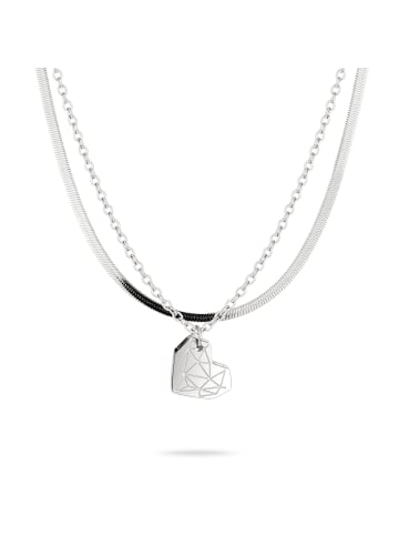 LIEBESKIND BERLIN Halsketten-Set Broken Heart Layering in silber