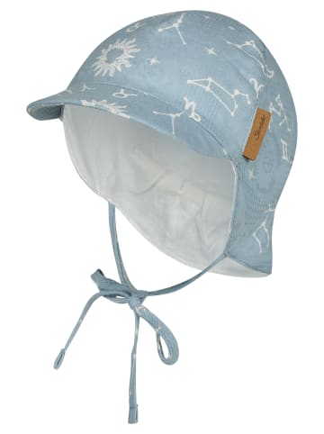 Sterntaler Schirmmütze mit Nackenschutz Sternbild in blaugrau