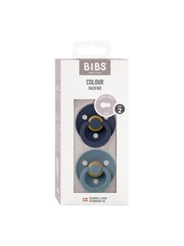 BIBS 2er-Pack Colour Schnuller Latex, 6-18M in Blau geeignet ab 6 Monaten