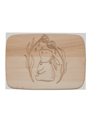 Mr. & Mrs. Panda Schneidebrett Holz Hase Blume ohne Spruch in Transparent