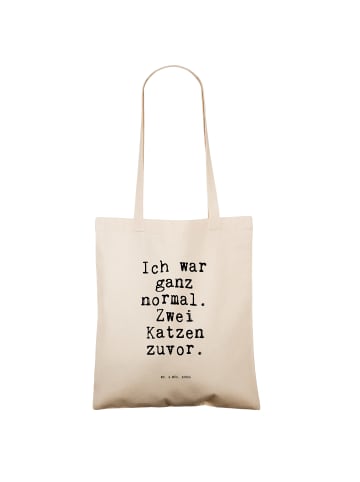 Mr. & Mrs. Panda Tote Bag Ich war ganz normal.... mit Spruch in Creme