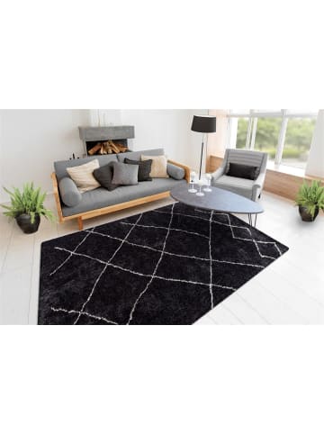 Kayoom Hochflor Teppich Orlando 525 in anthrazit - rechteckig