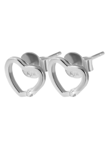 Adeliás Damen Ohrringe – Ohrstecker aus 925 Silber mit Zirkonia in silber