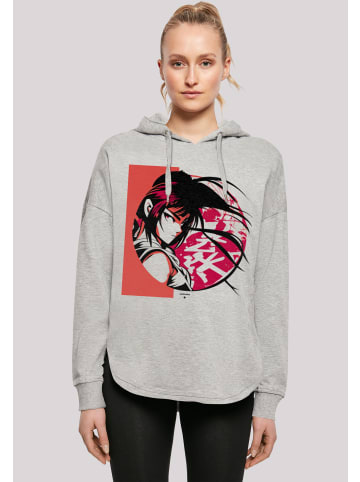 F4NT4STIC Oversized Hoodie Manga Girl Japan in grau