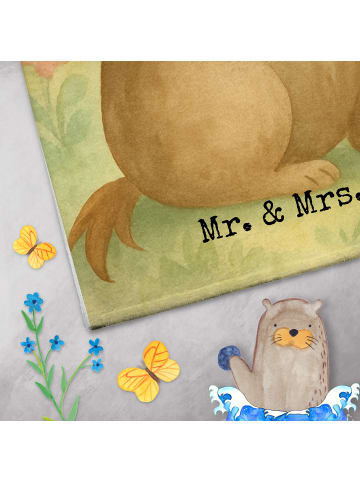 Mr. & Mrs. Panda Handtuch Hund Liebe Design mit Spruch in Weiß