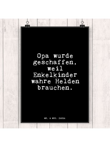 Mr. & Mrs. Panda Poster Opa wurde geschaffen, weil... mit Spruch in Schwarz