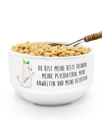 Mr. & Mrs. Panda salatschälchen Robbe Sherlock mit Spruch in Weiß