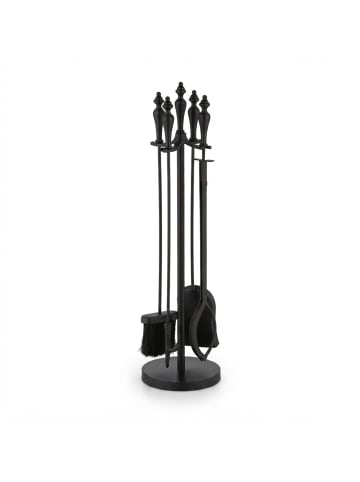 relaxdays 5-tlg. Kaminbesteck-Set in Schwarz