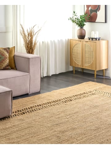 Beliani Geflochtener Teppich YENIKOY in Beige - (W) 300 x (L) 400 cm