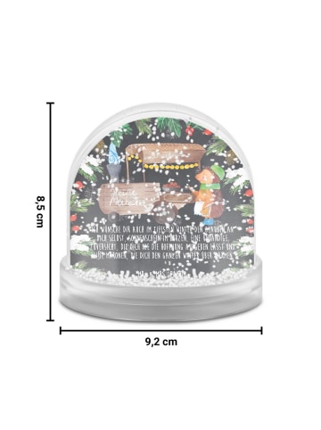 Mr. & Mrs. Panda Schneekugel Igel Maronen mit Spruch in Kreidetafel