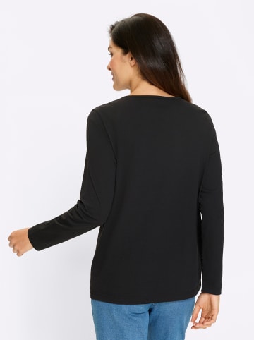 Sieh an! Langarmshirt in schwarz-weiß