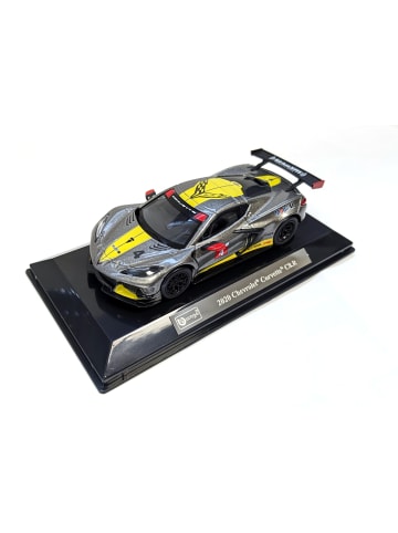 Bburago Modellauto Chevrolet Corvette C8R '20, Maßstab 1:43 in grau