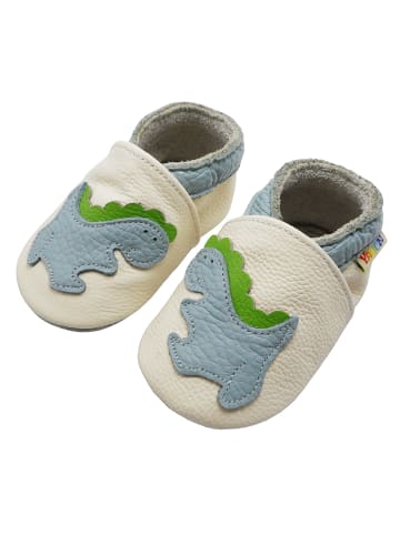 Yalion Baby Krabbelschuhe aus Leder, weiche Lauflernschuhe mit rutschfester Sohle 