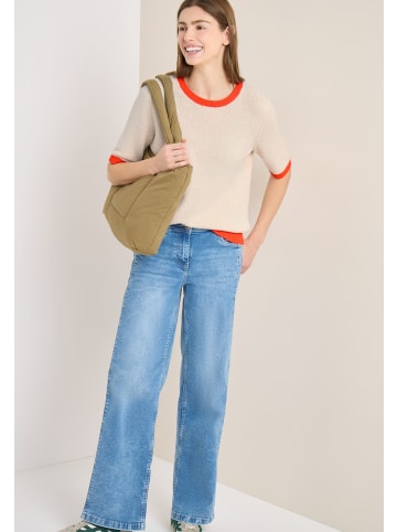 Cecil CECIL Bluse Summer Bouclé Short Sleeve in Cherry Tomato Orange