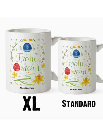 Mr. & Mrs. Panda Kaffeetasse Ostern Frohe Ostern ohne Spruch in Weiß